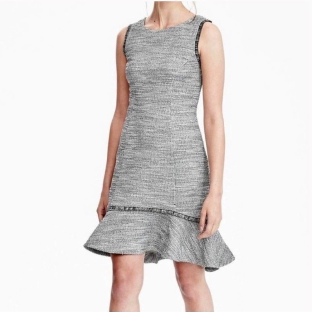 Banana Republic Boucle Tweed Flounce Dress - Picture 3 of 8